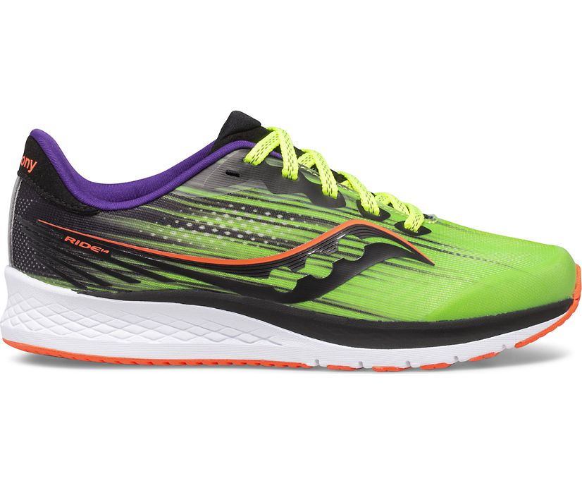 Gyerek Saucony Ride 14 Tornacipő Zöld Fekete | HU 786XYU